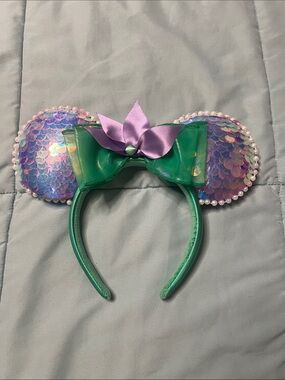Disney Parks Ariel The Little Mermaid Sequin Minnie Ears Headband 2025